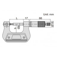 3281-75A | INSIZE SCHROEFDRAAD MICROMETER 50-75 MMR, without measuring tips
